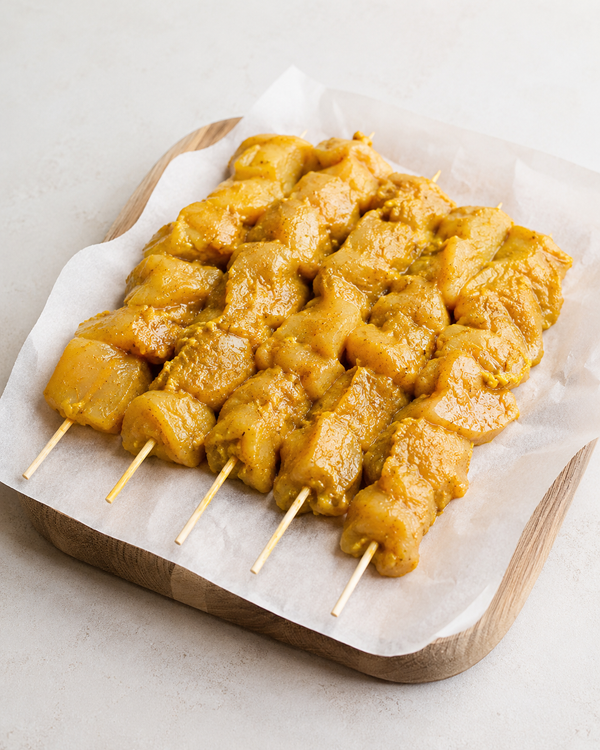 Brochetas de Cerdo al Curry